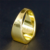 [RING] 18K Gold Plated Square Smooth フラット スクエア スムース 四角形 デザイン 14mm ワイド ゴールド リング 29号_画像5