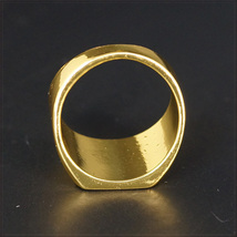 [RING] 18K Gold Plated Square Smooth フラット スクエア スムース 四角形 デザイン 14mm ワイド ゴールド リング 29号_画像6