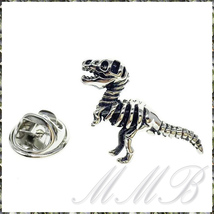 [BROOCH] Lapel Pin T Rex Skeleton スケルトン ティラノサウルス 恐竜 骨 化石 ハイ クオリティ プラチナ カラー 襟 PINS ピン ブローチ_画像2