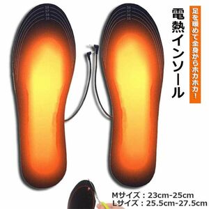 電熱インソール 中敷き ヒートインソール 足元暖める 防寒対策 防寒具 電熱ウェア 靴底 インソール 男女兼用 Ｍサイズ