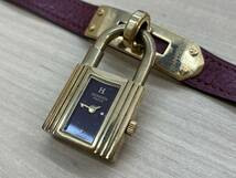 ■【売り切り】HERMES エルメス ケリーウォッチ ボルドー文字盤 〇T刻印_画像3