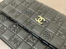 ■【売り切り】美品 CHANEL シャネル アイコンライン ラムスキン チェーンショルダーバッグ ブラック ゴールド金具_画像3