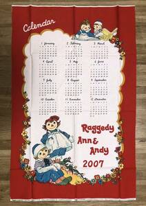 2007年カレンダークロス★Ann&Andy★レッド★クラッシック★約90×約60cm★綿100%★ルシアン★アン&アンディ