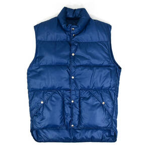 希少 1970s FIRSTHINGS Down vest S Indigo blue 70年代 ヴィンテージダウン ダウンベスト ブルー Scovillボタン