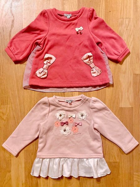 anyFAM (エニィファム) * 裏起毛 トップス トレーナー ピンク 90
