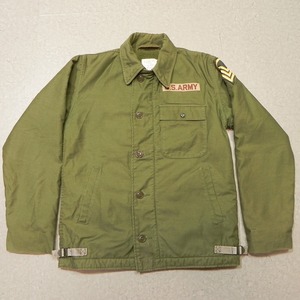 80s 85年 U.S.ARMY アメリカ軍 米軍実物 JACKET COLD WEATHER PERMEABLE A-2 デッキジャケット ミリタリージャケット S 古着 良品 ★h