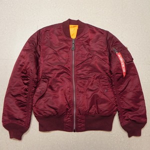 ALPHA INDUSTRIES,INC. TYPE MA-1 フライトジャケット XL 20004-231 JAPAN FIT アルファ 希少 バーガンディ 中古 古着 ★d