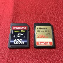 ☆1円〜Transcend Extreme SDカード 128GB 256GB 2枚まとめ 30,150MB/s 複数回使用済み【DR1】_画像1