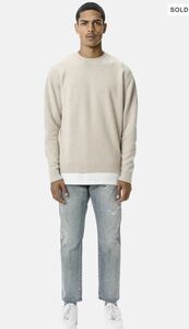 JOHN ELLIOTT/ジョンエリオット CASHMERE CREW KNIT カシミアクルーニットセーター　ベージュ　XLロンハーマンOCEANS Safari サファリLA