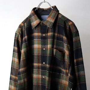 70s USA製 PENDLETON ペンドルトン ウール チェック シャツ ブラウン size L / 古着 ヴィンテージ 