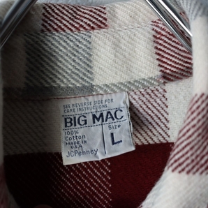 70s USA製 BIG MAC ビックマック JC Penney コットン ネルシャツ size L / 古着 ヴィンテージ の画像6