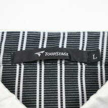 美品★TOURSTAGE ツアーステージ　ボタンダウン ストライプ柄半袖ドライシャツ/Lサイズ_画像8