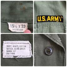 【50s】U.S.ARMY ユーティリティ 長袖シャツ　筒袖　1st OG107_画像5