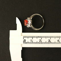 マンダリンガーネット 1.8ct ダイヤモンド 0.48ct リング 指輪 オレンジ Pt900 プラチナ 7.5号 21394_画像6