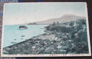 R35,戦前絵葉書、静岡県沼津市絵はがき、静浦富嶽眺望、富士山を見る、蘭契社発行、使用品エンタイア、機械消印/淀橋12.4.18田沢切手貼り