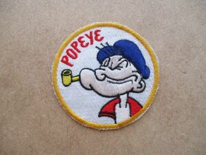 80s POPEYE ポパイ ワッペン/アメコミ水夫コミック昭和レトロSailor Manアニメ横振り刺繍Elzie Crisler Segar漫画アップリケpatches S34