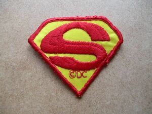 70s スーパーマン SUPERMAN ワッペン/ロゴLOGOアメコミDCコミックスHEROスーパーヒーローPATCHアップリケ漫画コミック映画キャラクター S46