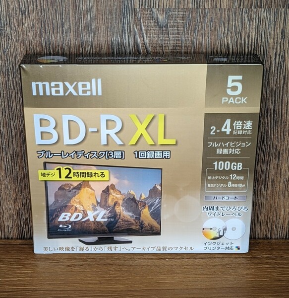 mXL5【新品】maxell BD-RXL100GB×5枚 BDXL対応機専用パッケージそのまま箱に入れて発送！