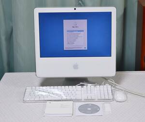 コレクション向き！美品 OLD Mac★iMac (17インチ, Early 2006) ほぼ未使用 キーボード、マウス、リモコン、リカバリDVD、取扱説明書★