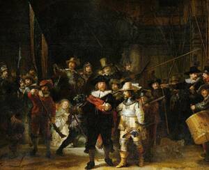 Art hand Auction Brandneuer, hochwertiger Druck von Rembrandts „Die Nachtwache, großes A3-Format, ungerahmt, Kunstwerk, Malerei, Andere
