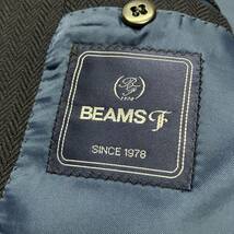 《極美品》BEAMS F ビームスエフRING JACKET リングジャケット社製 ヘリンボーン テーラードジャケットウール 3B ネイビー 裏地ブルーＸＬ_画像8