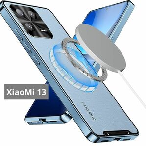 XiaoMi 13 ケース スマホケース クリア アクリル ブルー