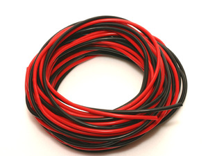 芯線直径2.5mm 10AWG◆極太シリコンケーブル赤黒50cmセット