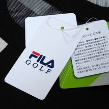 P730 新品 FILA GOLF フィラ ゴルフ ジャガード ニット セーター 総柄 ロゴグラフィック LL ブラック_画像6