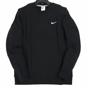 P883 新品 NIKE ナイキ 裏起毛 クルーネック スウェット トレーナー ロゴ刺繍 2XL ブラック