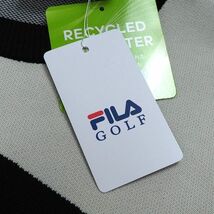 P730 新品 FILA GOLF フィラ ゴルフ ジャガード ニット セーター 総柄 ロゴグラフィック L オフホワイト/ブラック_画像6