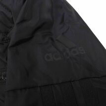 P940 新品 adidas アディダス ３ストライプス 裏起毛 2WAY フルジップ ウーブン ジャケット ウインドブレーカー ゴルフ 2XL ブラック_画像5