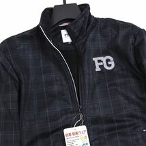 P924 新品 FILA GOLF フィラ ゴルフ 上下セット 3層ボンディング 裏起毛 ストレッチ ジャケット パンツ セットアップ LL ブラックチェック_画像5