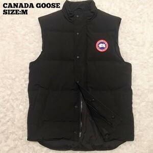 CANADA GOOSE◆ロゴ刺繍 ダウンベスト 黒M 4154M/メンズ カナダグース ダウンジャケット FREESTYLE VEST ブラック フリースタイル ブルゾン