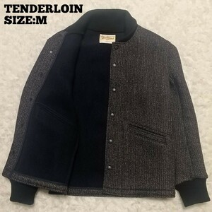 美品◆TENDERLOIN◆T-BROWN BEACH 紺M/メンズ テンダーロイン アメカジ ブルゾン ウール ビーチジャケット ビーチクロス ブラウンズビーチ