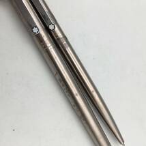 ★D12210/MONTBLANC モンブラン/ボールペン/シャープペンシル/スリムライン/ノック式/キャップ式/シルバー/箱付/筆記OK含_画像9