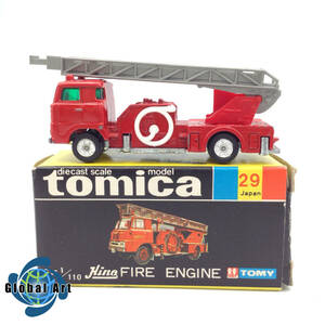 ★D11056/トミー/tomica トミカ/黒箱/ミニカー/日野消防自動車/1Eホイール/旧ホイール/S＝1/110/No.29/当時物