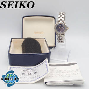 う11326/SEIKO セイコー/スキューバ/クオーツ/レディース腕時計/200M/チタン/文字盤ブルー×シェル/7N85-0130/箱・取扱説明書・保証書付