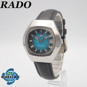 う11361/RADO ラドー/ラウベルホーン/自動巻/メンズ腕時計/カットガラス/文字盤 ブルー ラメ/ジャンク