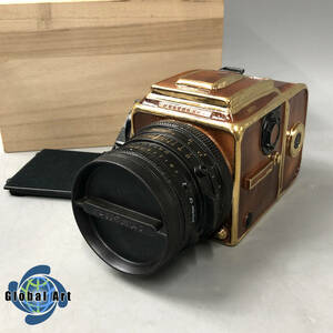 ★D11376/HASSELBLAD ハッセルブラッド/置物/503CW/限定品/No.0008/陶器製/ブラウン×ゴールド/木箱付