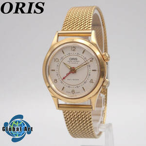 え01104/ORIS オリス/リストアラーム/手巻き/メンズ腕時計/17石/文字盤 アイボリー/418-7307