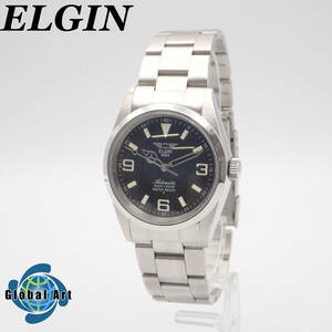 う12281【本体美品】ELGIN エルジン/自動巻/メンズ腕時計/200M/文字盤 ブラック/FK-979-F