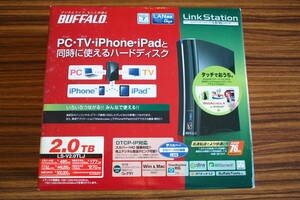 BUFFALO　LinkStation　2.0TB　PC・TV・iPhone・iPadと同時に使えるハードディスク　購入後未使用