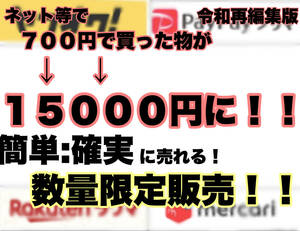 ◎ネットで買って→オークションやメルカリ、ラクマ等で売るだけ！簡単確実に稼げます