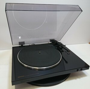 管理1002 DENON デノン レコードプレーヤー DP-300F ターンテーブル 針欠品 通電確認済み ジャンク