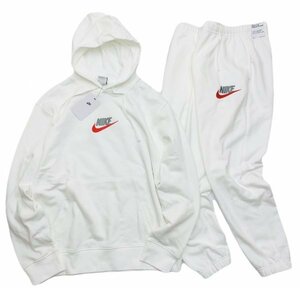 NIKE ナイキ クラブ フレンチテリー プルオーバー フーディ & ジョガー パンツ セット 上下 FB7789 FB7688 -100 白 2XL