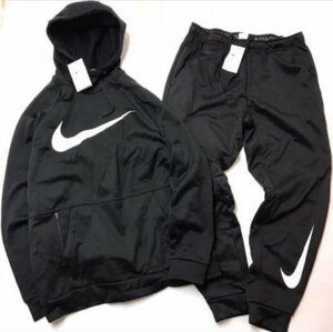 ○新品○NIKE ナイキ Therma-FIT スウッシュ プルオーバー フーディ & ジョガーパンツ セット 上下 CU6240 932258 -010 黒 XL