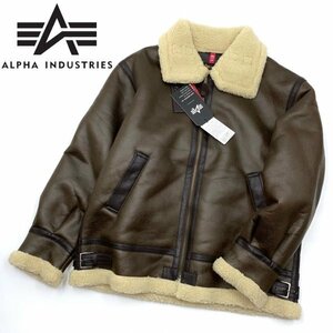 ★新品★ALPHA INDUSTRIES アルファインダストリーズ B-3 フェイクムートン ジャケット 定価24,750 TA1548-268 ブラウン XL