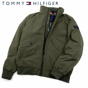 TOMMY HILFIGER トミーヒルフィガー MA-1 防水 シーム加工 厚手 フード付 ボンバージャケット カーキ M