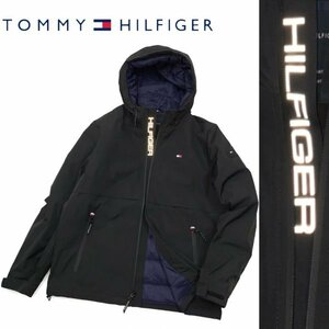TOMMY HILFIGER トミーヒルフィガー 防寒 防水 シーム加工 高級ソフトシェル リフレクター ジャケット 黒 L