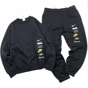 NIKE ナイキ クラブ ロゴ クルー スウェット & パンツ セット 上下 DX0782 DX0796 -010 黒 M